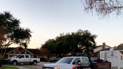 truck outside of house Photo