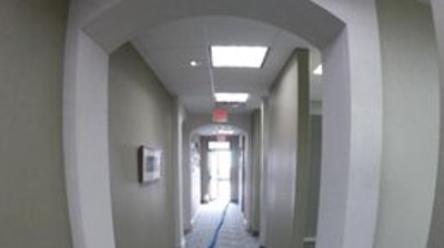 Polyurethane foam under slab at dental office Photo